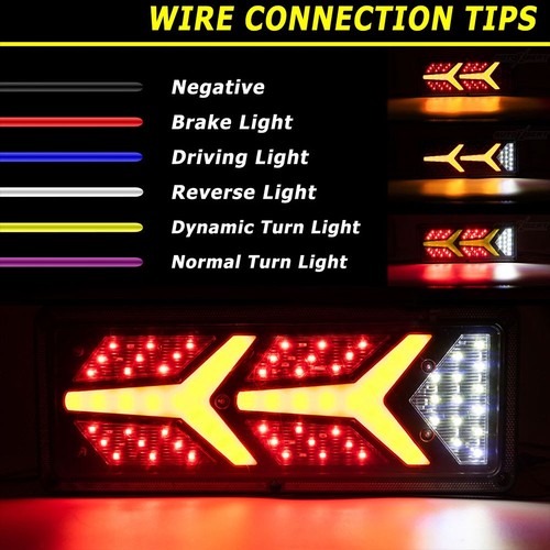 2X 74 LED Tail Lights Trailer Ute Caravan Truck Stop Indicator Rear Lamps 12V - Picture 4 of 9