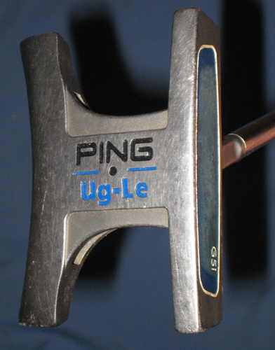 VINTAGE Ping G5i Ug-Le 33 blau Linkshand LH Stahlschaft Golfschläger Mallet Putter