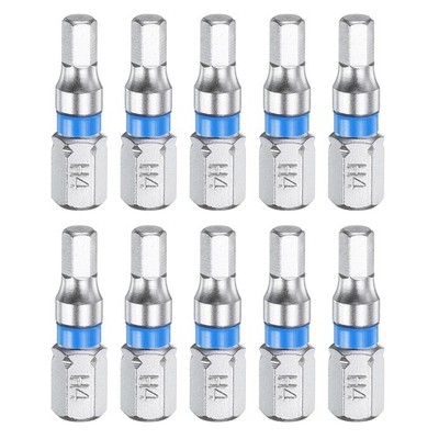 Für H4 10 Stück Magnetische Sechskant-Bits 1/4'' Schaft 1'' Länge S2 Stahl