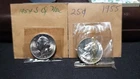 Lot of 2 Washington Quarters 1954-S & 1955 P CH/GEM BU Vintage Dealer Holders