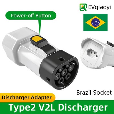 EVqiaoyi Type2 V2L Discharger with Power-Off Button 16A MG BYD Vehicle-to-Load P