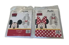 Disney Mickey Mouse Minnie Mouse One Size Fits All Vinyl Youth Poncho Set/2