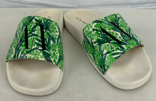 Armani Exchange men s Size 5.5 Green and White Logo Slides - Picture 5 of 8