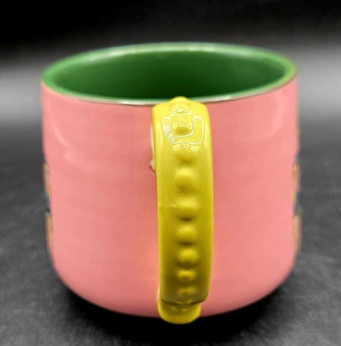 NEW Anthropologie Raphael Balme Coffee Tea Cup Italian Greyhound Dog Pink Green - Picture 4 of 10