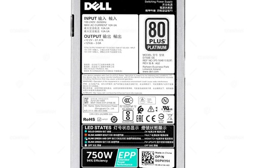 0PHYH  DELL 750W 80 PLUS PLATINUM POWER SUPPLY FOR DELL POWEREDGE R740 R740XD - Afbeelding 4 van 8