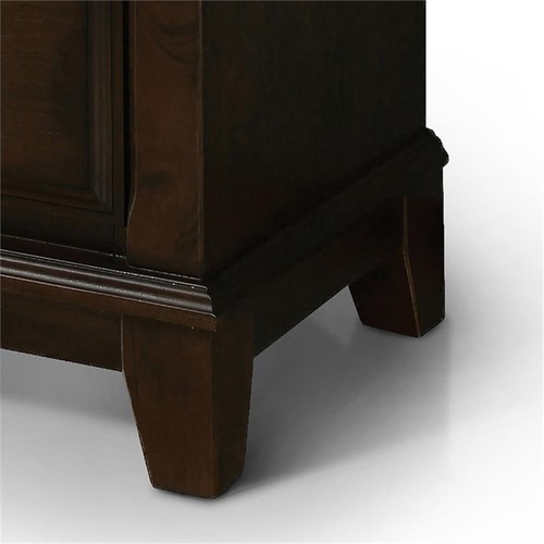 Furniture of America Glinda Solid Wood 5-Drawer Chest in Brown Cherry - Picture 4 of 4