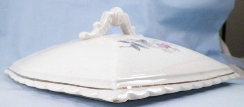 Burgess & Leigh Campion Serving Dish & Lid Ironstone Pink Flowers Antique As Is - Picture 11 of 16