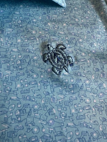 Polo Peter Millar estiva comoda design all over logo uomo XL blu - Foto 5 di 8