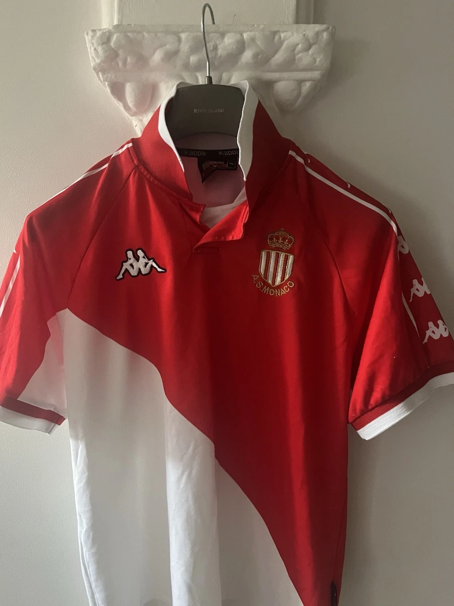 Maillot AS Monaco Vintage 2010's - Kappa, Coton, Blanc, Taille XL