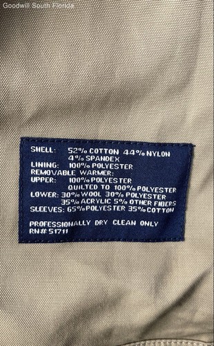Chaps Mens Khaki Long Sleeve Collared Stretch Pockets Trench Coat Size 54 L - Picture 6 of 7