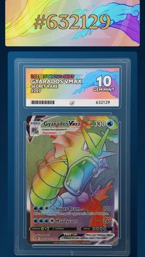 Gyarados VMAX Evolving Skies Secret Rare Card 207/203 Ace 10