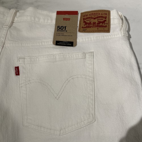 Neu mit Etikett Levi’s 501 abgeschnittene Denim-Jeans-Shorts geknöpfter Hosenschlitz Damengröße 20W - Bild 5 von 6