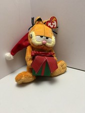 Garfield the Cat Happy Holidays 2005 Christmas Santa Hat TY Beanie Baby - 9" Tag