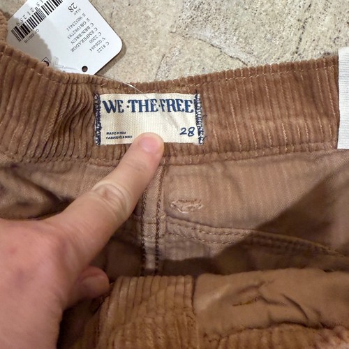 Free People We The Free Good Luck Barrel Leg Corduroy Pants Brown Women's 28 - Picture 6 of 10