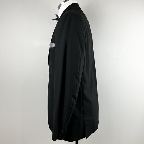 CLASSIC VTG 50s 60s Michaels Stern 42L black wool 2pc suit 35 x 32 flat pants - Picture 8 of 15