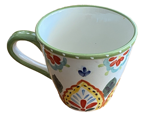 Morocco Leaf Ceramic Coffee Cup Mug Handpainted Design By Maxcera Ships Free - Picture 2 of 6