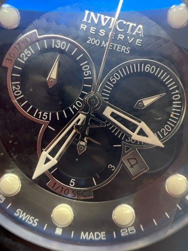 Invicta 52mm Reserve Venom Swiss Made Chronograph Schwarz Leder Uhr 20222 - Bild 12 von 12