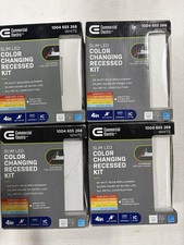 Commercial Electric 4 in. Ultra Slim CCT LED Square Recessed Light, White 4-Pack