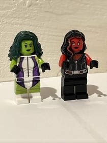 LEGO Marvel Green She-Hulk sh0373 from 76078 Red She Hulk LOT of 2 Minifigures