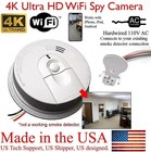 Rozdzielczość 4K i 1080P WiFi Przewodowy czujnik dymu 32GB pamięci Detekcja ruchu