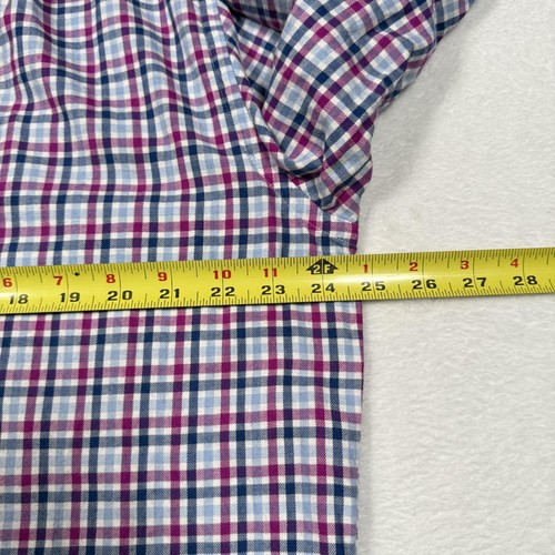 Charles Tyrwhitt Hemd Herren 17/35 blau lila kariert langarm Button Down - Bild 6 von 8