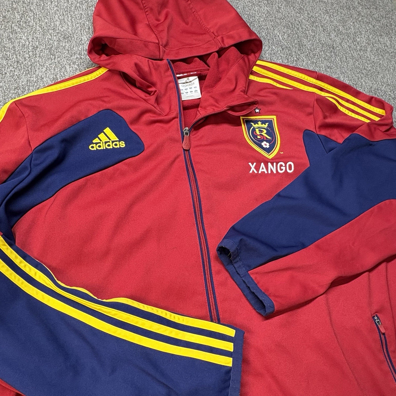 Adidas Xango Real Salt Lake Logo Mens 2XL Track Jacket Hoodie 2011 Zip MLS RSL