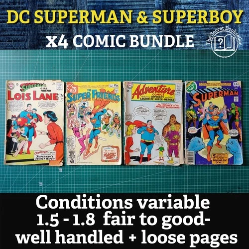 DC - x4 Bundle Superman, Super friends, Superboy, Lois Lane - Vintage Comics