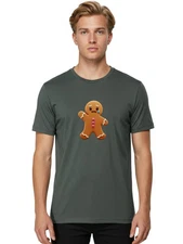 Crying-Gingerbread-Man Mens Graphic Tee, 100% Cotton, Casual Summer Wear