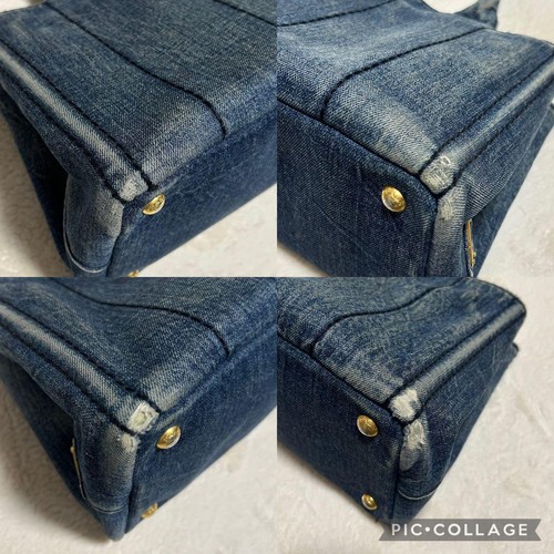 PRADA Canapa Denim Tote Bag – S Size W29 × H18 × D16 cm JAPAN - Bild 6 von 13