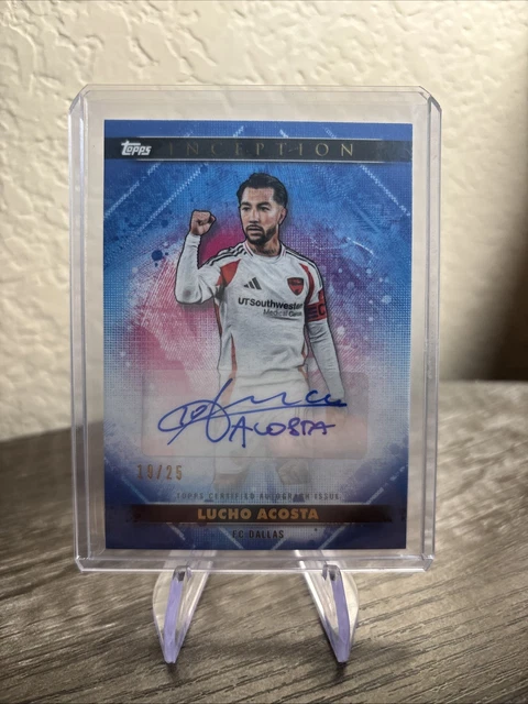 LUCHO ACOSTA 2025 TOPPS INCEPTION MLS BLUE AUTO #19/25 FC DALLAS