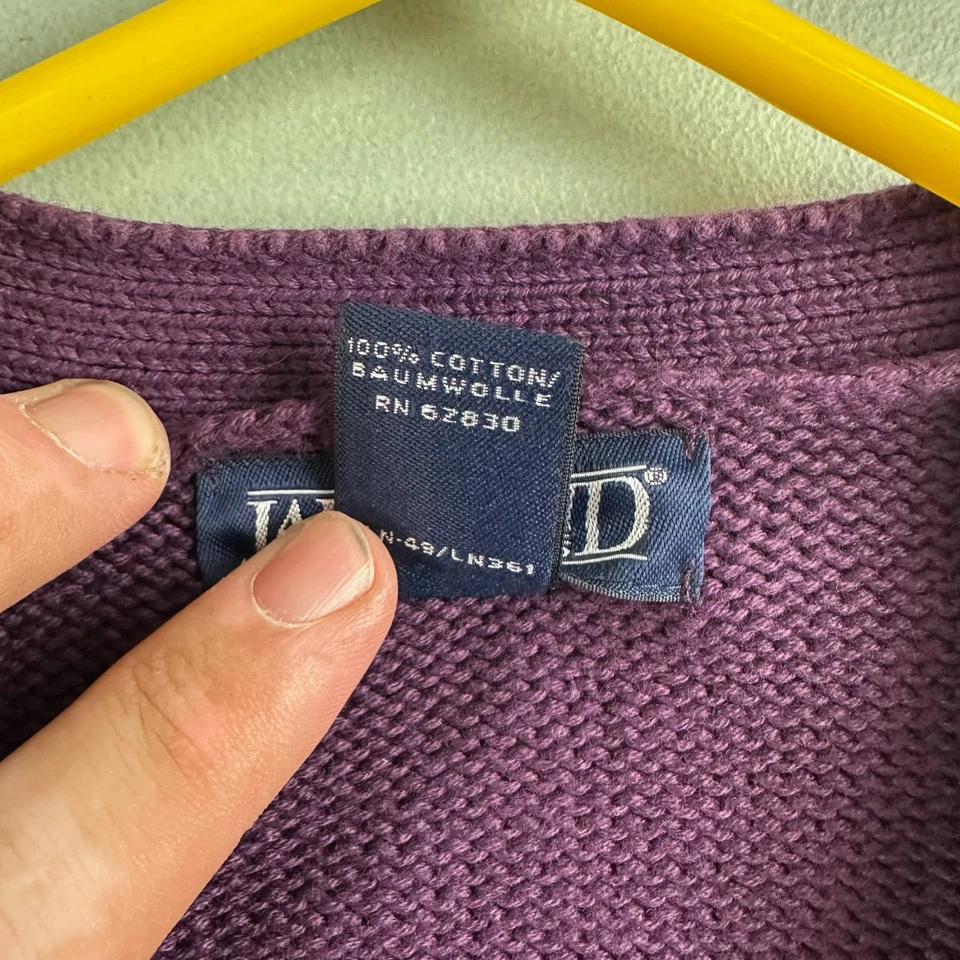 Cárdigan Suéter De Colección Lands End Para Hombre Grande Púrpura Uva Bolsillos Abuelo Papá Foto 4 de 4