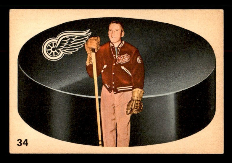 1962-63 Parkhurst #34 Sid Abel Red Wings Nice EX+ (No Creases)