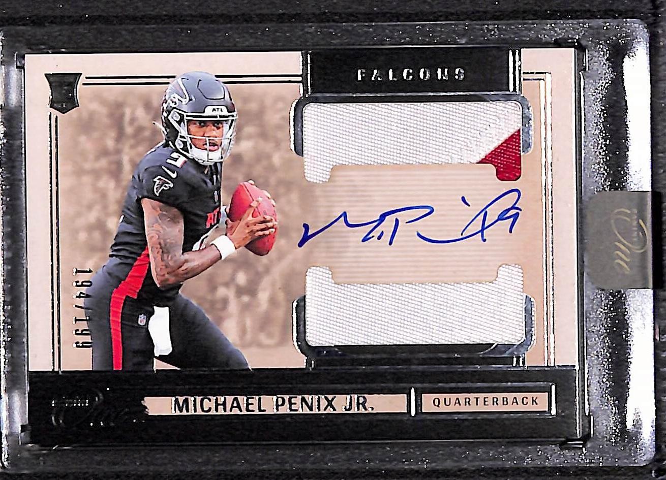 Michael Penix Jr 2024 Panini One Football Rookie Dual Patch Autographs /199 #32
