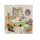 Vintage 3D Art Tile by C Winterle Olson Bathroom Clawfoot Tub Wall Plaque 5.5"