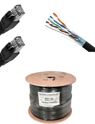 Outdoor Shielded Direct Burial Cat5e Ethernet Copper Cable 300ft Outdoor Shielded Direct Burial Cat5e Ethernet Copper Cable 300ft