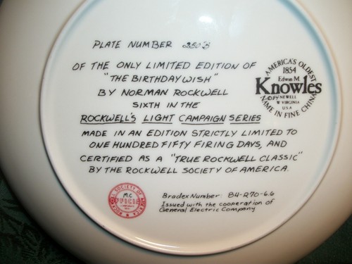 Norman Rockwell The Birthday Wish Knowles Fine China Decorative Vintage Plate - Picture 4 of 5