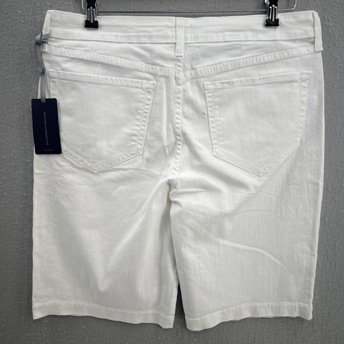 NYDJ White Jean Shorts Size 14P Optic White Stretch Slimming Lift Tuck NWT 11" - Picture 2 of 8
