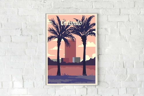 Orlando travel poster, Orlando retro print, USA vintage travel print - Picture 2 of 4