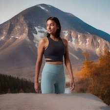 Athleta Conscious Cut Out Crop Top Removable Cups Crossover Black NWT Bra Small