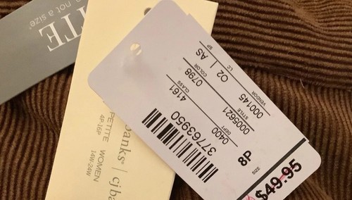 Christopher & Banks 8P NWT  Brown Corduroy High Waist MIDI Skirt Back  Slit S-1 - Picture 6 of 9