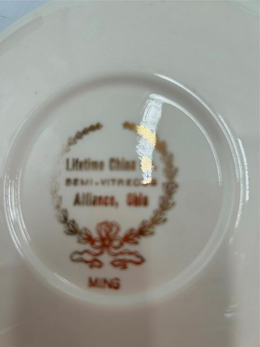 9) LIFETIME CHINA MING DESSERT PLATES ALLIANCE OHIO VGC - Picture 4 of 4