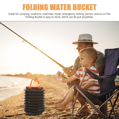 Folding Trash Can Bucket with Lid Water Collapsible Bag Container - Picture 9 of 12
