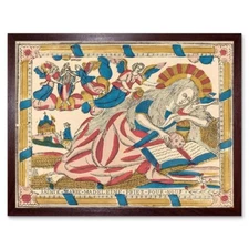 French 19Th Century Saint Mary Magdalene Pray Us Old Painting Framed Art Print