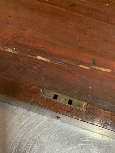 Antique Table Top Writing Box Slope Wooden Leather Surface Desk Storage - Picture 12 of 14
