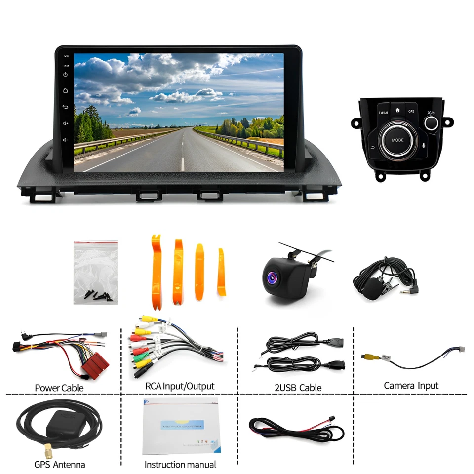 For Mazda 3 2014-2019 GPS Navigation Android 13 Car Stereo Radio Fit for Carplay Foto 4 de 4