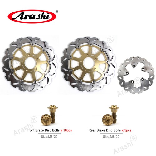 Rotor de freno delantero trasero Fit Suzuki Hayabusa GSX1300R 1999-2007 Gen 1 + pernos M8