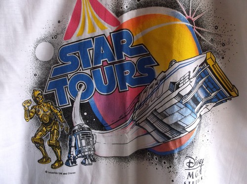Star Wars RARE Vintage Disney World MGM 80's Star Tours T-Shirt NWT Medium - Picture 4 of 5