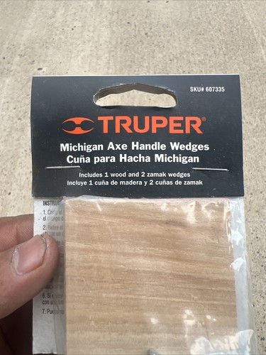 (1) TRUPER Michigan Axe Handle Wedge, 1 Wood and 2 Zamak Wedges #607335 - Picture 4 of 15