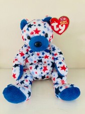 TY BLUE THE AMERICAN BEAR BEANIE BABY BRAND NEW WITH TAGS USA