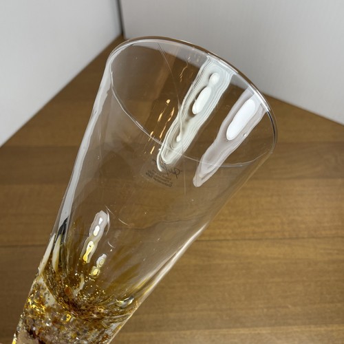 Julia Knight Weinglas mundgeblasen Cocktail Gelbgold Konfetti Wirbel signiert - Bild 8 von 10